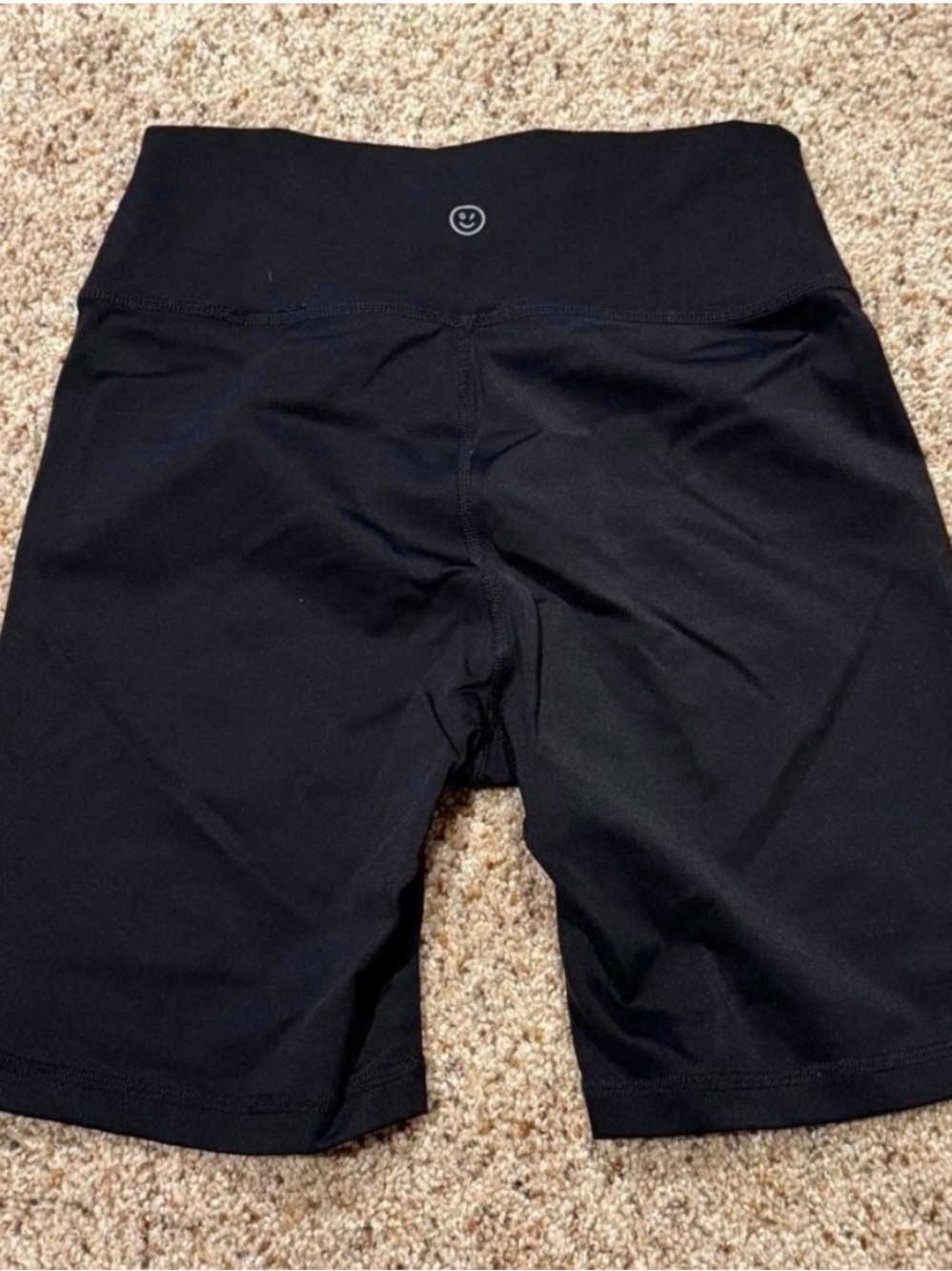 Gilly Hicks Black Mid-Rise Bike Shorts with Smile Logo